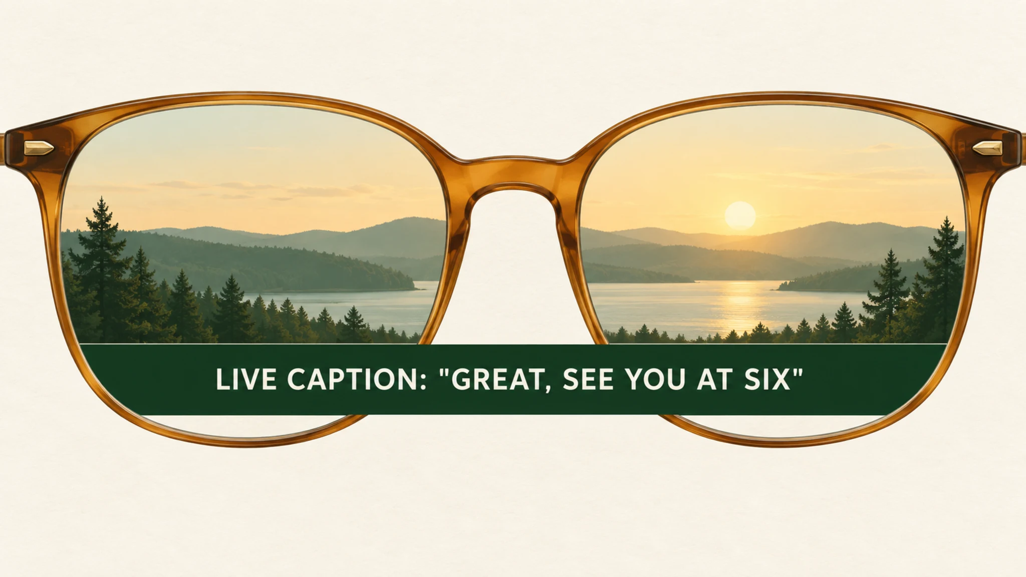 A caption band rendered in a glasses viewport