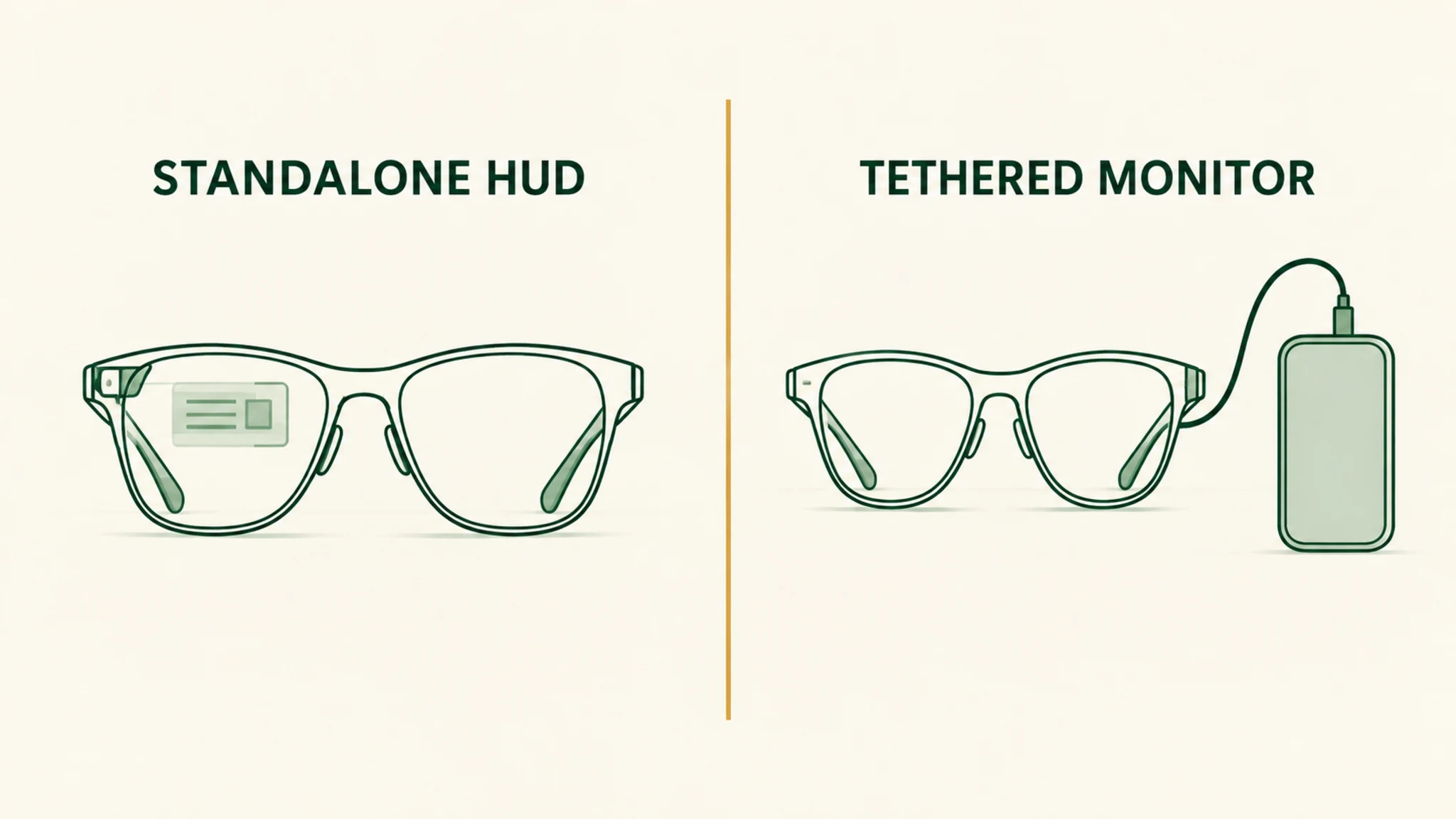 Standalone HUD versus tethered monitor positioning